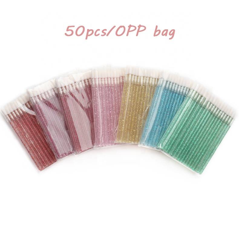 50pcs Portable Makeup Lip Brush Disposable Lipstick Gloss Wands Applicator